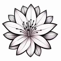 an outline of a flower with small leaves,flower drawing - flower drawing by amanda vecchini