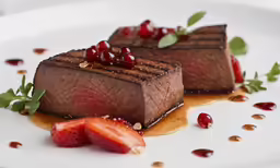 two pieces of food are sitting on a white plate