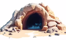 there is a small cave on the desert floor