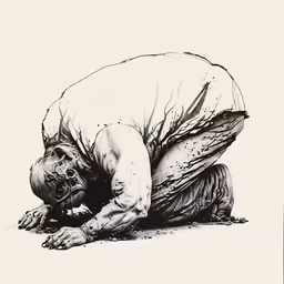 a drawing of a person lying down on the ground