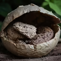 a piece of fruit is sitting on a table