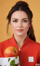 young girl displaying bowl of fruit posing for picture