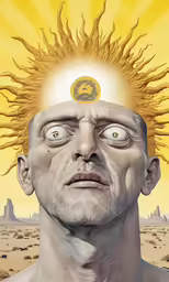 the face of a man with his hair in sun light