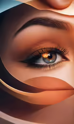 the eyes of a woman with brown long lashes