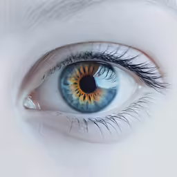 an eye with the iris showing