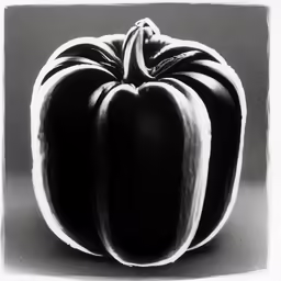 a black and white image of a three pumpkin