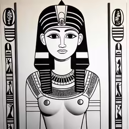 a painting of an egyptian woman with large breast