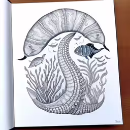 an image of the ocean with fish and sea plants