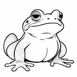 frog with big eyes sits on the ground coloring page