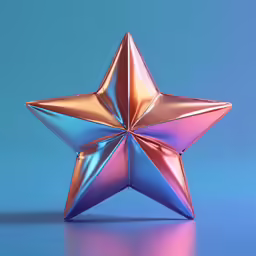 an object with pink and blue stars on a blue surface