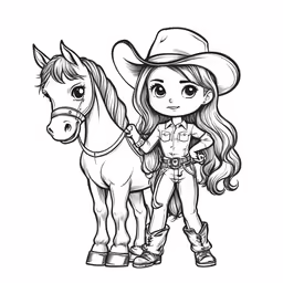 girl in a cowboy hat holding the reigns of a horse