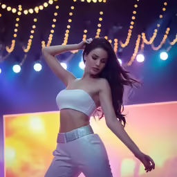 a women who is standing on a stage