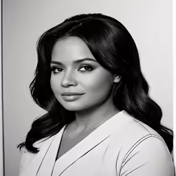 a beautiful woman in white is looking ahead