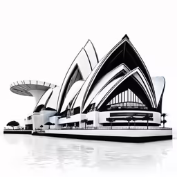 a drawing of the sydney opera theatre building