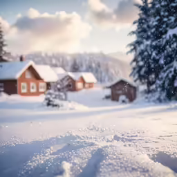 the snow covered ground has a bunch of footprints in it