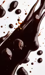 melting chocolate covered donuts on a white surface