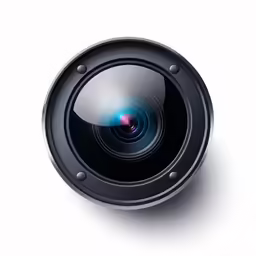 the lens for the new camera on a white background