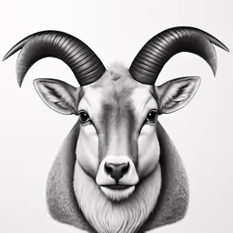 an animal with long horns and very big horn
