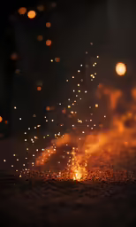 bright yellow lights shining on the ground