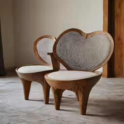 three pieces of furniture are arranged in the shape of hearts
