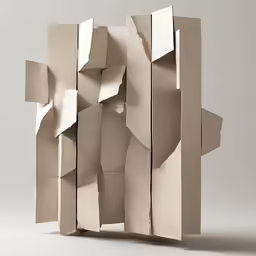 an image of the side view of a sculpture made of cut - paper