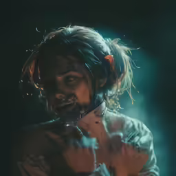 a lady has smoke in her hand