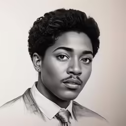 a black man with afro wearing a tie and shirt
