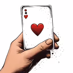 a hand holding a card that has been placed on it