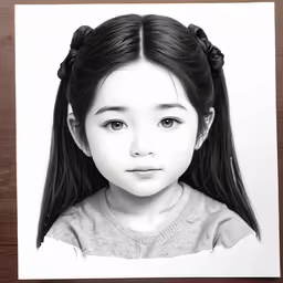 a drawing of a girl with long hair