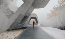 a man standing in a tunnel by himself