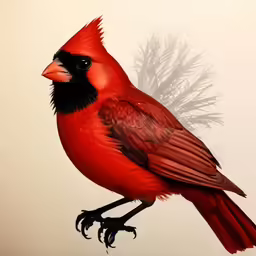 a picture of a red bird on top of a tree branch