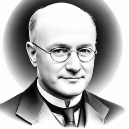 an old photo of a man in glasses