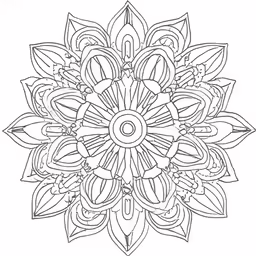 a coloring book page showing the design for a flower