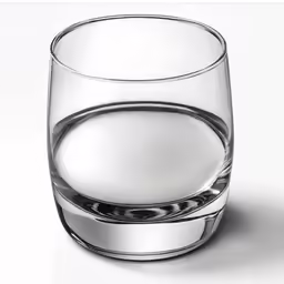 a glass with water and a beverage drink in it