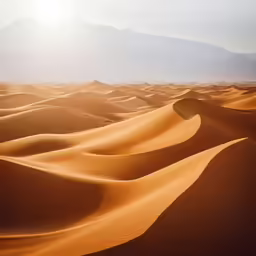 sun rising above a vast sandy area in the desert