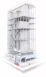the tall structure is made up of glass