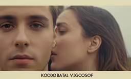 a man with brown hair and a woman with long hair are looking to the side