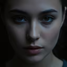 the face of a female wearing black makeup