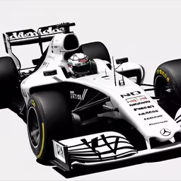 a white race car, with an abstract graphic of the front