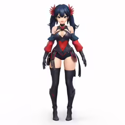 an animated figure wearing tight clothes with a long tail