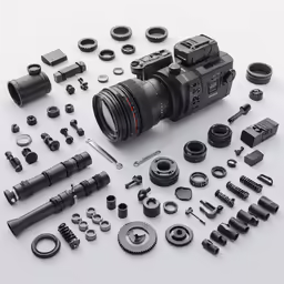 a camera set with all of the accessories, and other gadgets