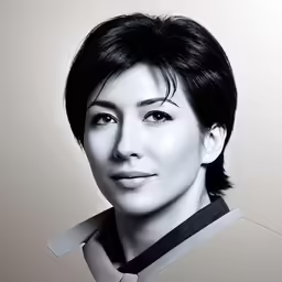 a close up of a person with a collar and an advertisement on the back