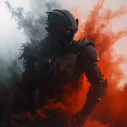 this is an image of a creature with flames in the background