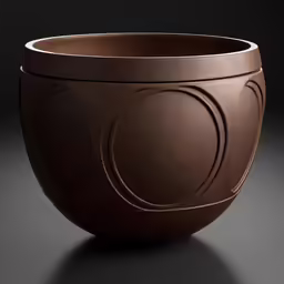 a brown bowl sitting on top of a table