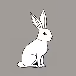 a rabbit is shown sitting and looking up