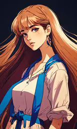 a woman with long hair wearing a shirt and a tie,a woman with long hair and wearing blue is holding a purse