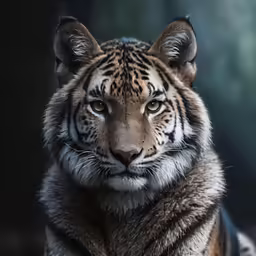 an image of a tiger that is looking straight ahead
