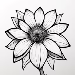 a drawing of a large flower that is on a white wall