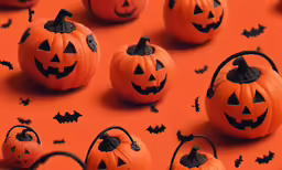 halloween pumpkins all made from rubber with bats