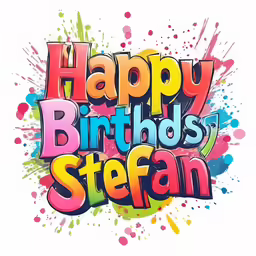 happy birthday steffinn message in bright colors